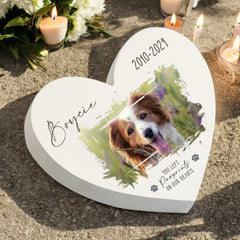 Personalised Pet Memorial Sympathy Heart Gift With Photo