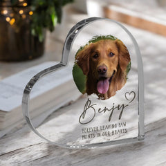 Pet Memorial Keepsake | Acrylic Block Remembrance Heart with Own Photo | Bereavement Sympathy Gift | 10x10x2cm