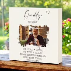 Personalised Daddy Memorial Sympathy Plaque Indoor or Outdoor With Photo