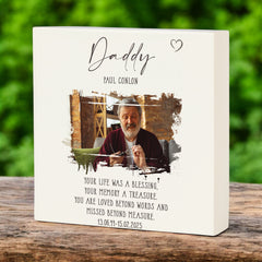 Personalised Daddy Memorial Sympathy Plaque Indoor or Outdoor With Photo