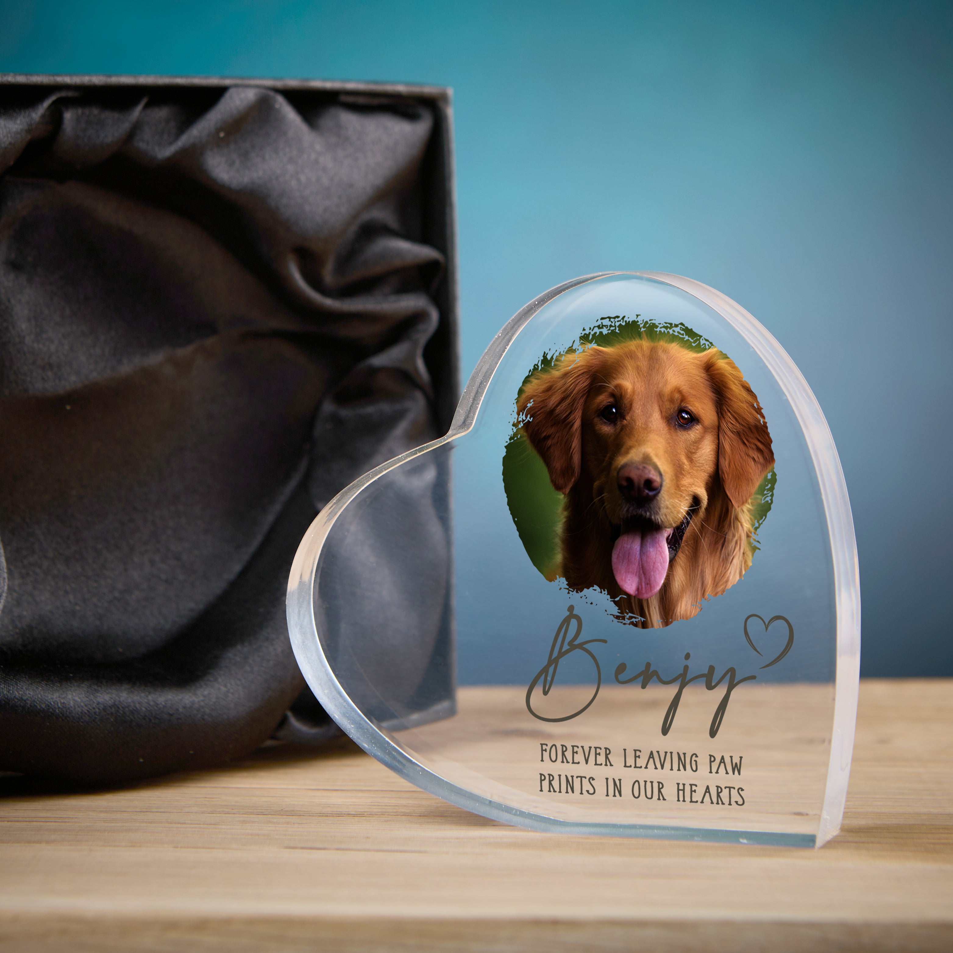 Pet Memorial Keepsake | Acrylic Block Remembrance Heart with Own Photo | Bereavement Sympathy Gift | 10x10x2cm