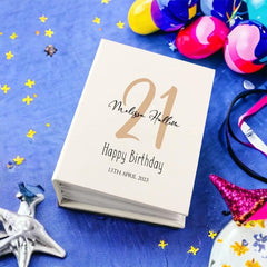 Personalised Any Age Birthday Photo Album With Sleeves 100 x 6x4 Capacity 13th, 16th, 18th, 21st, 30th, 40th, 50th, 60th, 70th, 80th