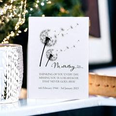 Personalised Mummy Remembrance With Dandelions 100 x 6"x4" Photo Album