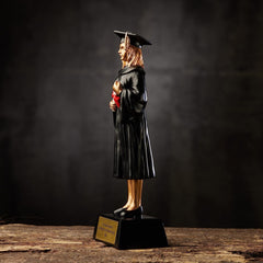 Personalised Female Resin Black & Gold Graduation Figurine Gift