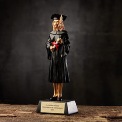 Personalised Female Resin Black & Gold Graduation Figurine Gift