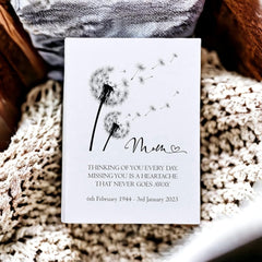 Personalised Mum Remembrance With Dandelions 100 x 6"x4" Photo Album