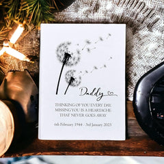 Personalised Daddy Remembrance With Dandelions 100 x 6"x4" Photo Album