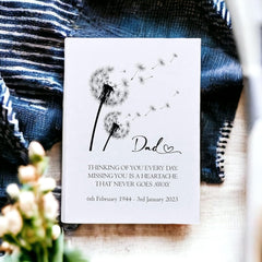 Personalised Dad Remembrance With Dandelions 100 x 6"x4" Photo Album