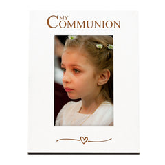 My Communion White Wooden Engraved 6x4 Portrait Picture Photo Frame