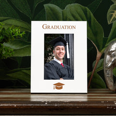 Graduation Engraved 6x4 White Portrait Picture Photo Frame