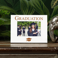 Graduation Engraved 6x4 White Landscape Picture Photo Frame