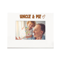 White Engraved Uncle & Me Heart Photo Frame Gift Landscape