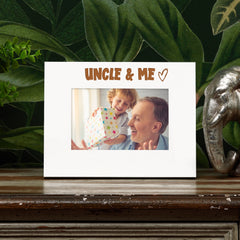 White Engraved Uncle & Me Heart Photo Frame Gift Landscape