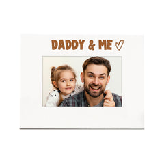 White Engraved Daddy & Me Heart Photo Frame Gift Landscape