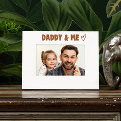 White Engraved Daddy & Me Heart Photo Frame Gift Landscape