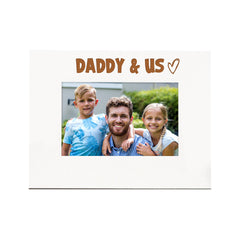 White Engraved Daddy & Us Heart Photo Frame Gift Landscape