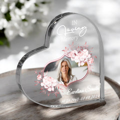 Engagement Personalised Acrylic Glass Heart Block In Gift Box