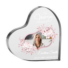 Engagement Personalised Acrylic Glass Heart Block In Gift Box