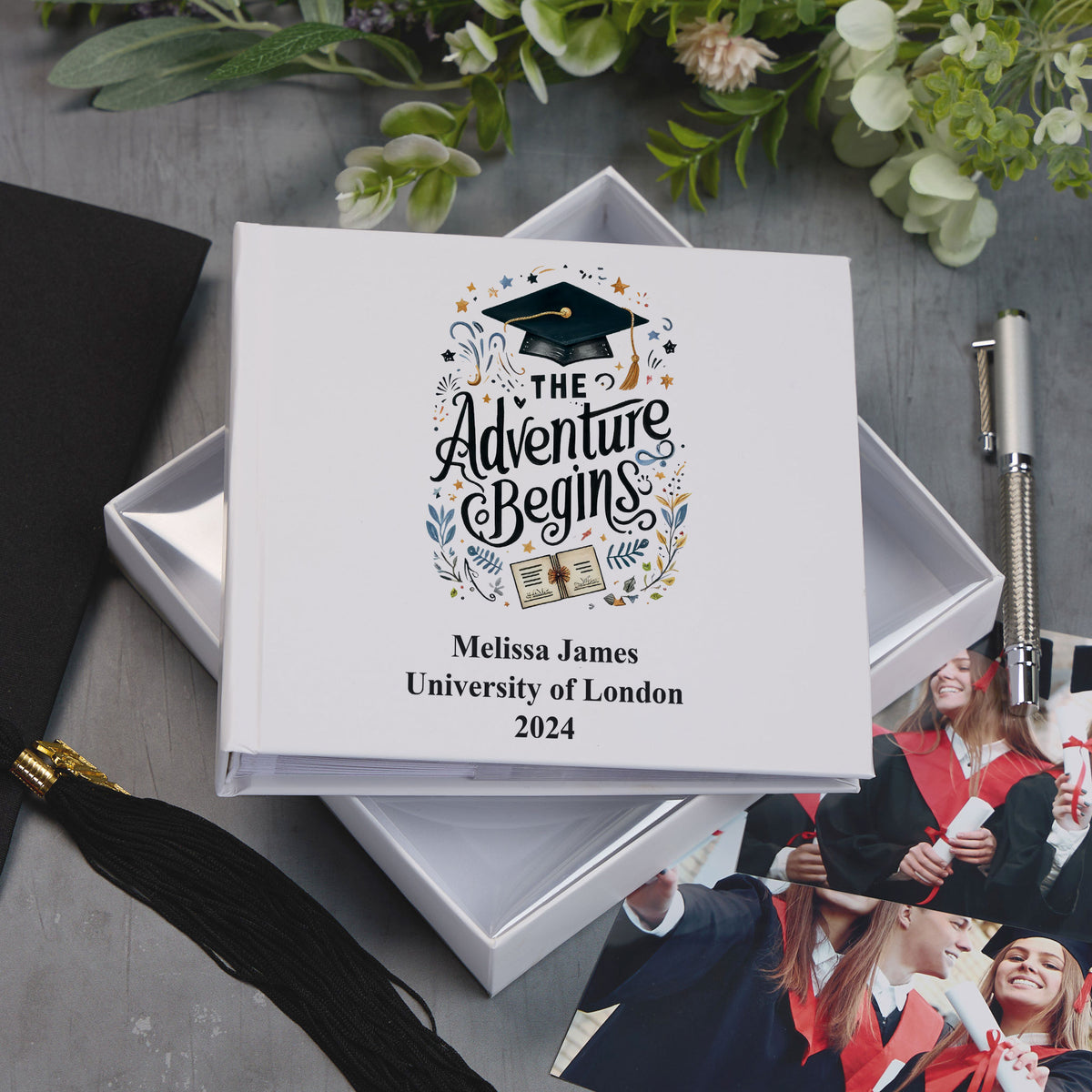 Personalised Graduation Photo Album Keepsake Gift Adventure Begins