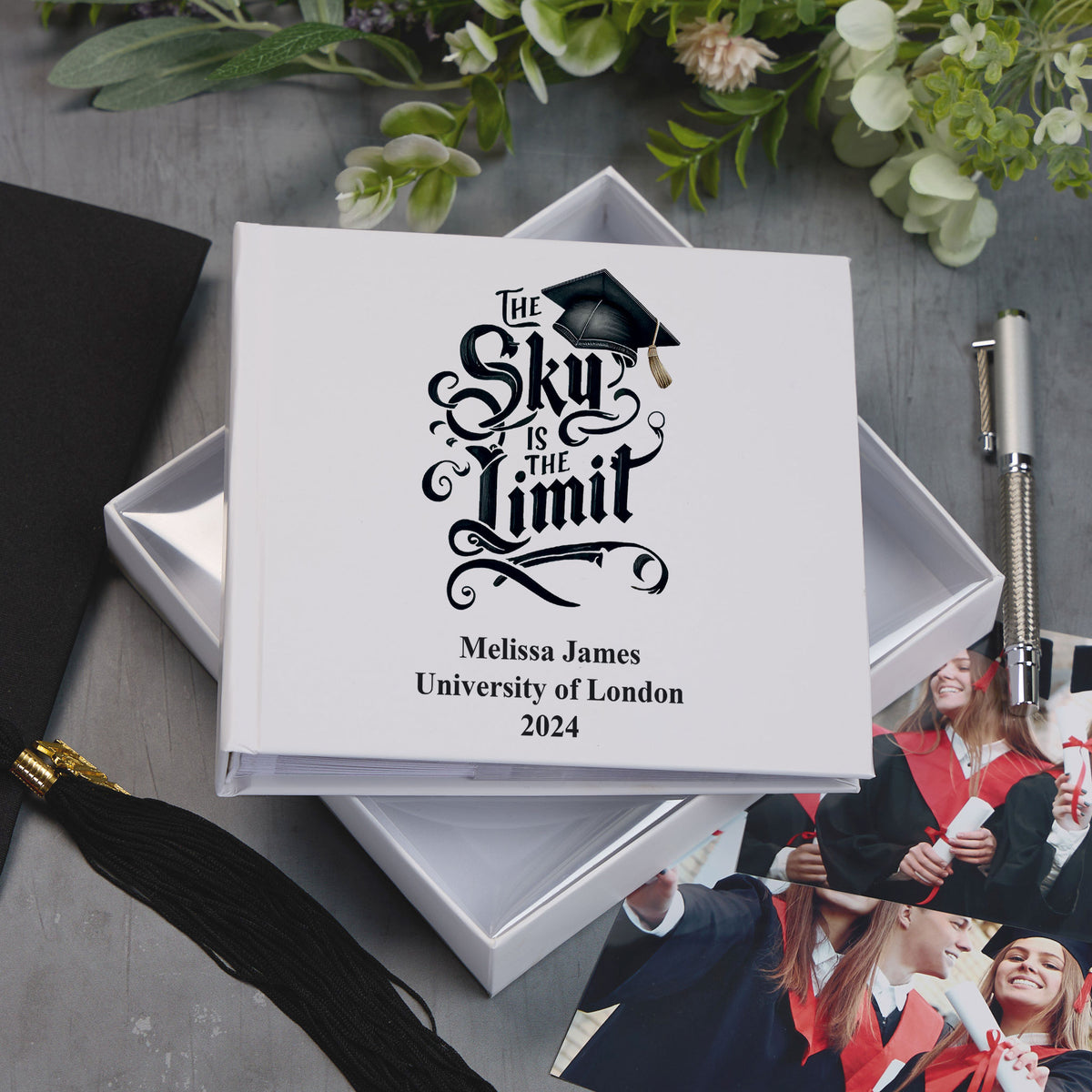 Personalised Graduation Photo Album Keepsake Gift Sky Is The Limit