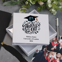 Personalised Graduation Photo Album Keepsake Gift Hats Off