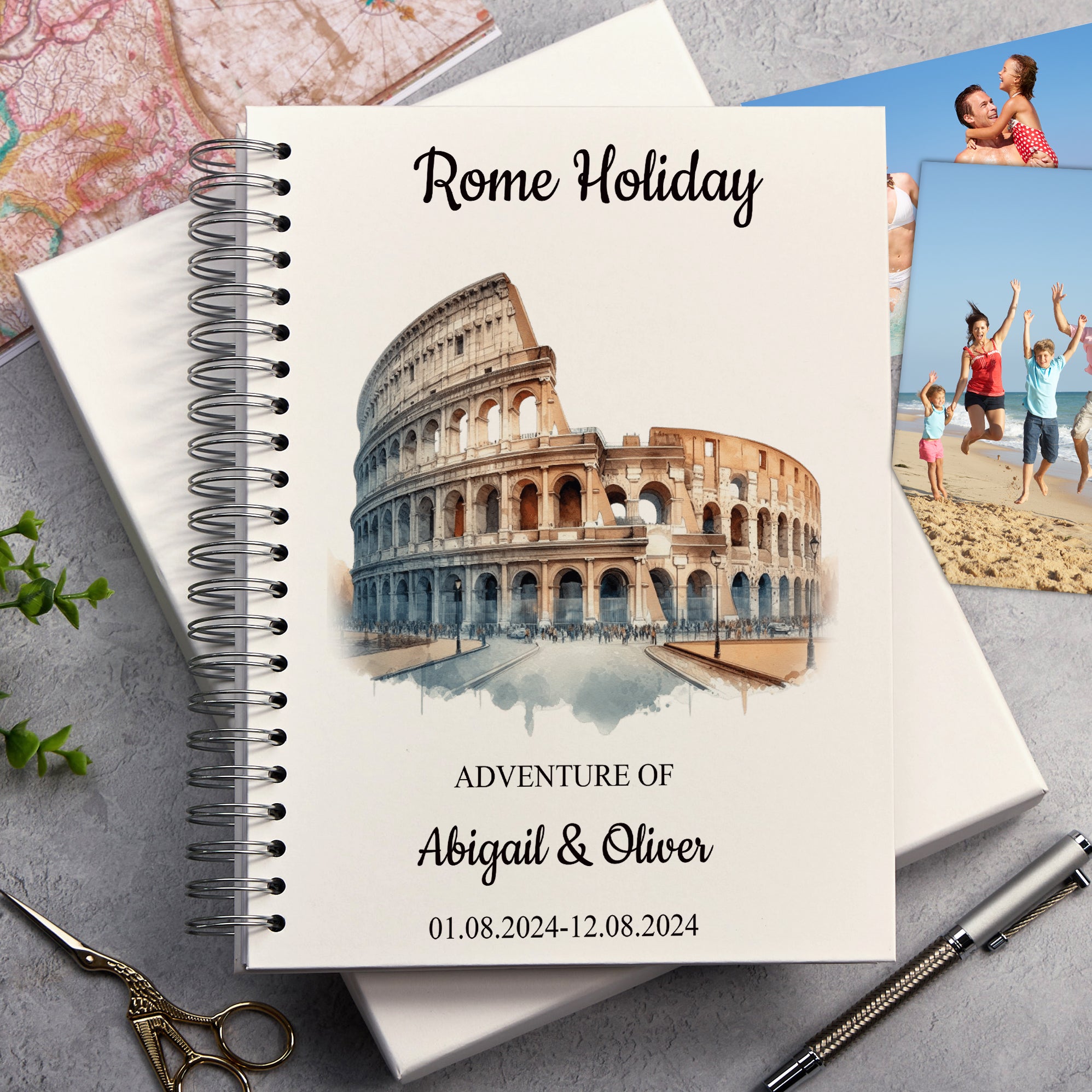 Personalised Rome Holiday Memory Scrapbook Journal Photo Albums