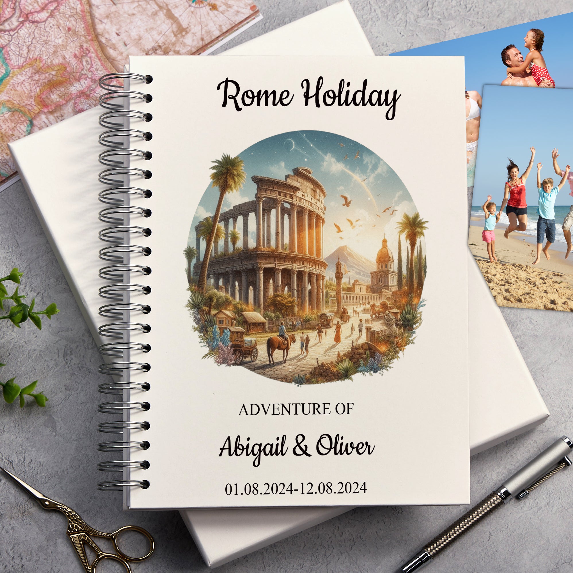 Personalised Rome Holiday Memory Scrapbook Journal Photo Albums