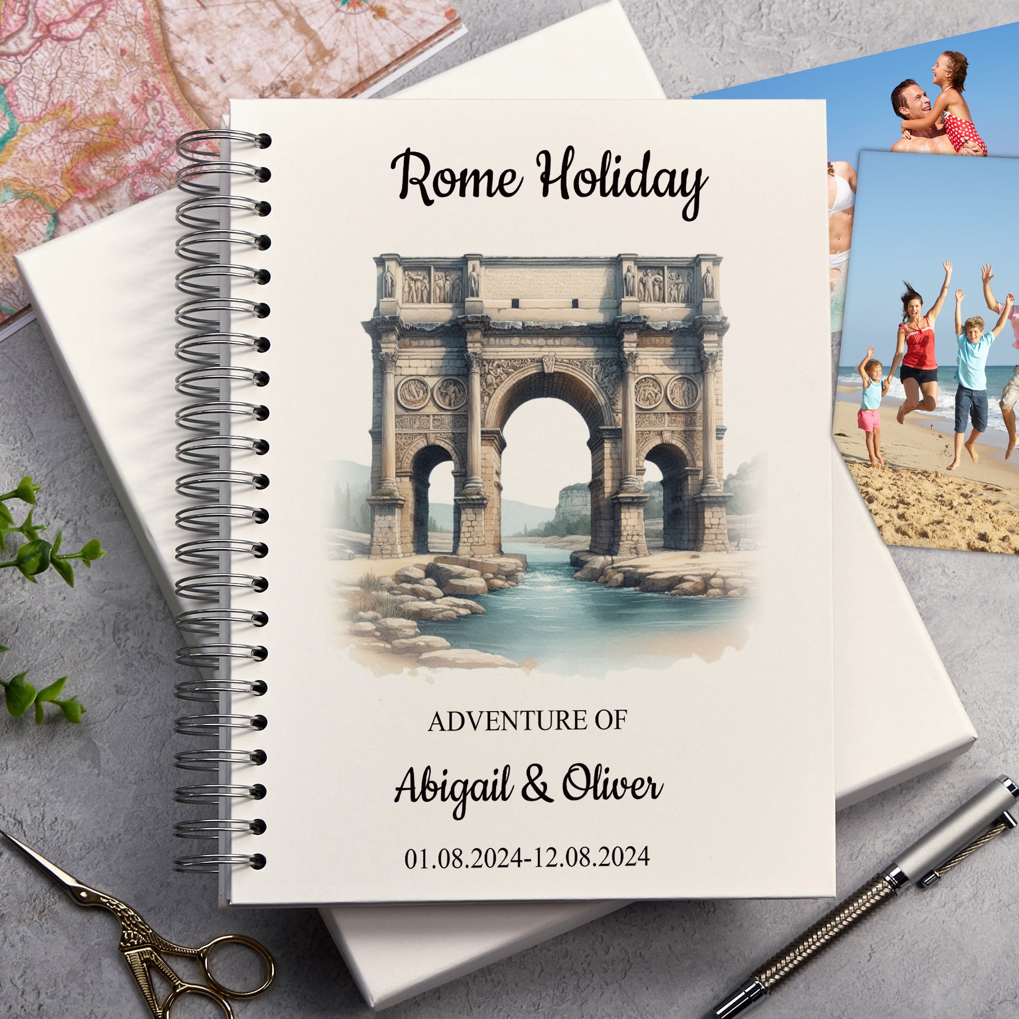 Personalised Rome Holiday Memory Scrapbook Journal Photo Albums