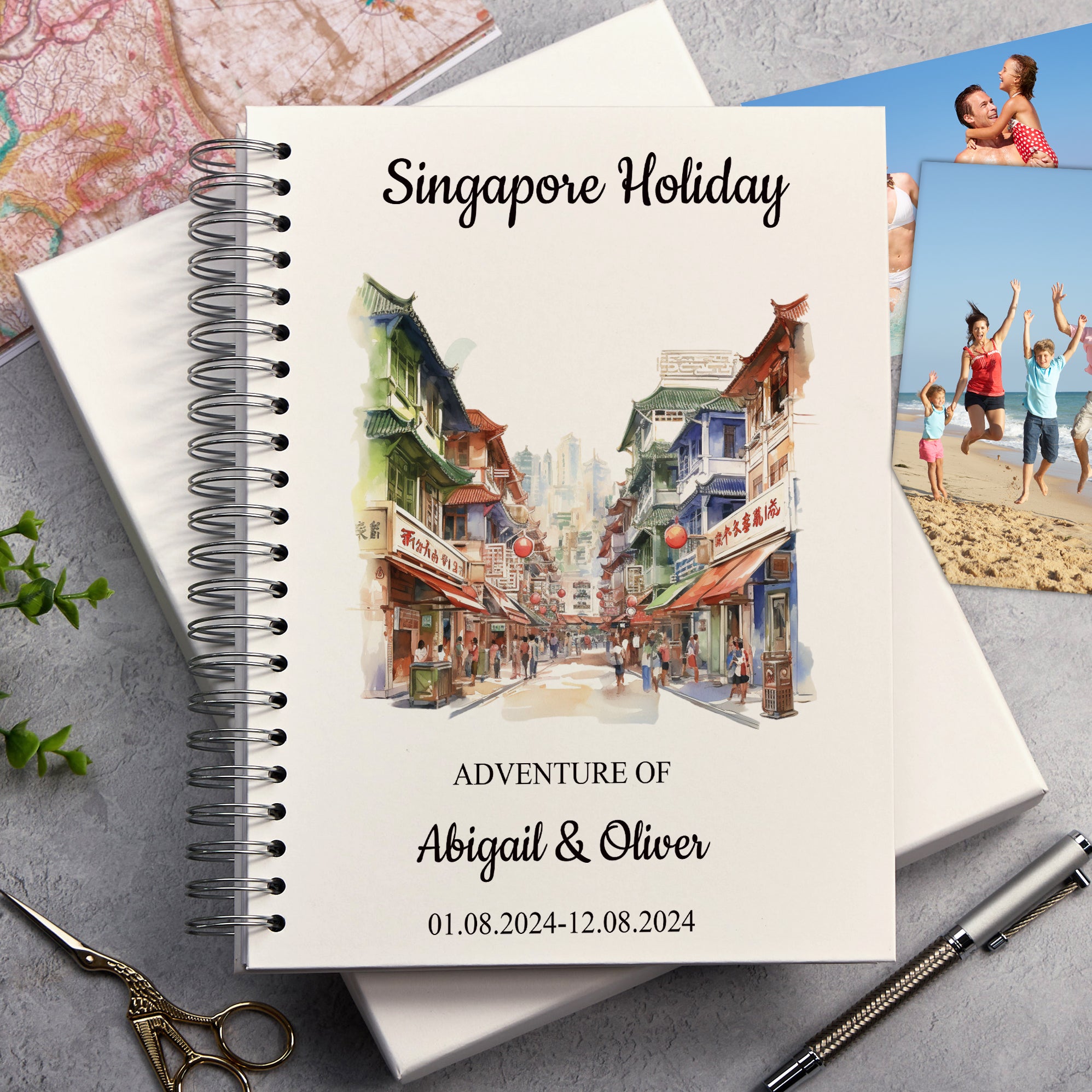 Personalised Singapore Holiday Memory Scrapbook Journal Photo Albums