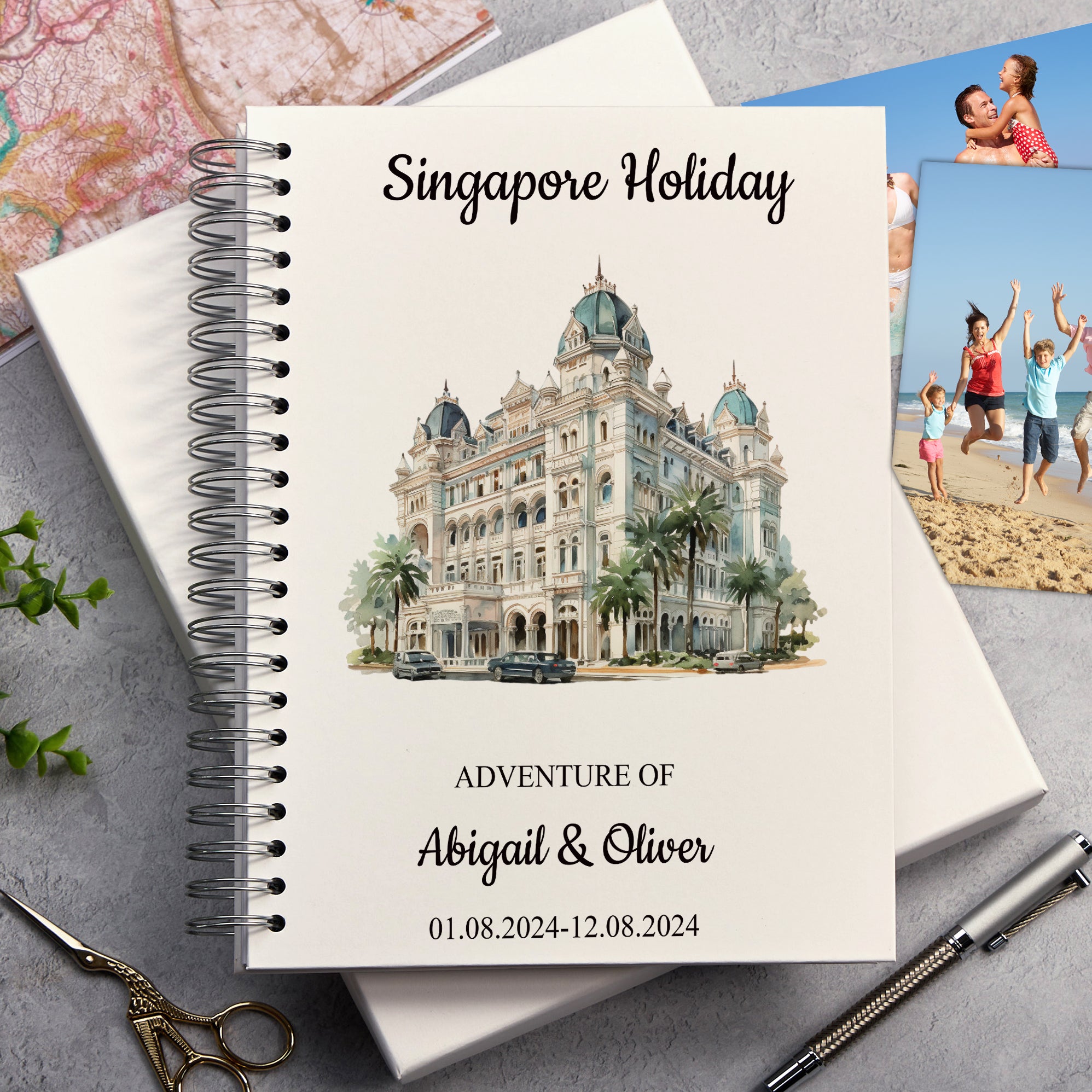 Personalised Singapore Holiday Memory Scrapbook Journal Photo Albums