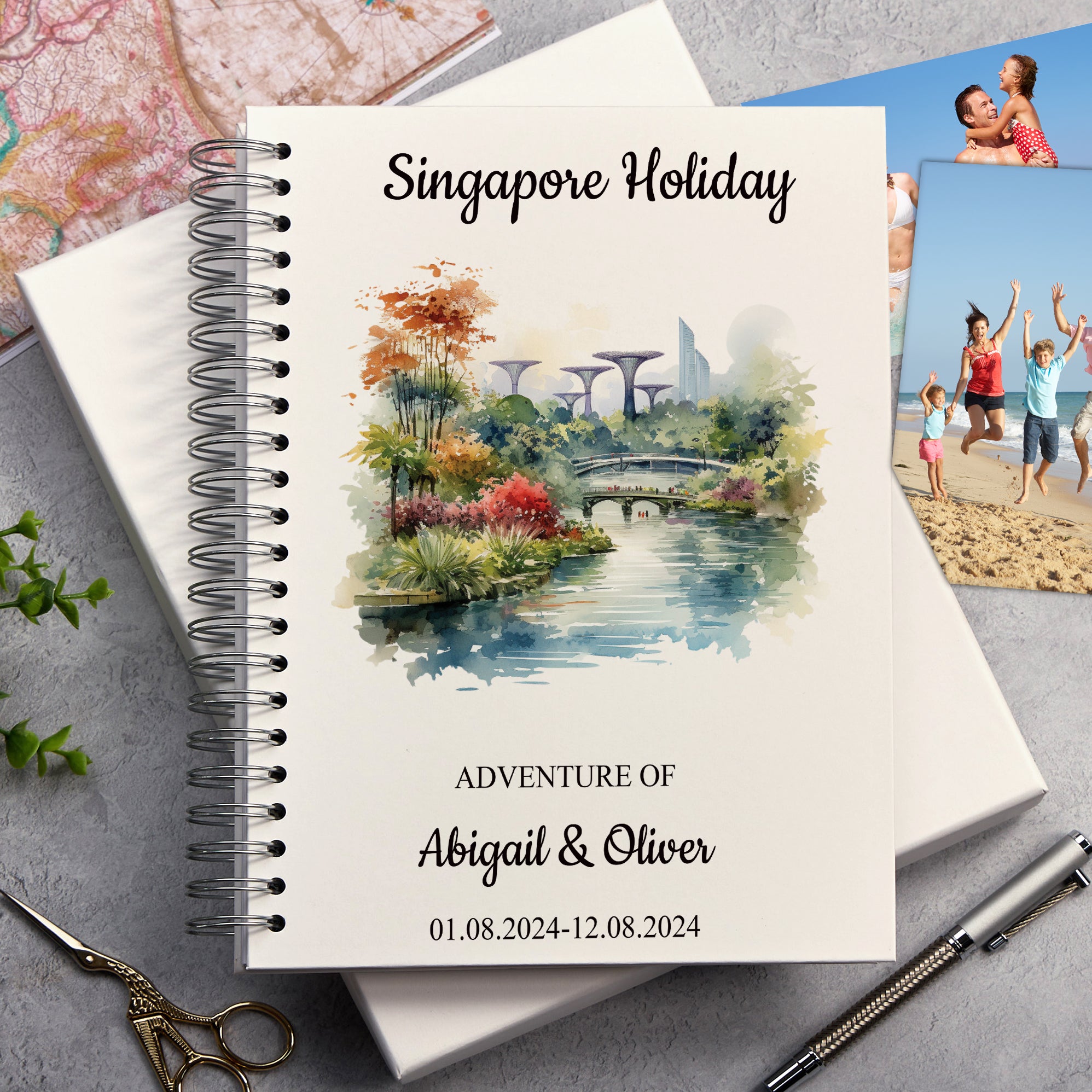 Personalised Singapore Holiday Memory Scrapbook Journal Photo Albums