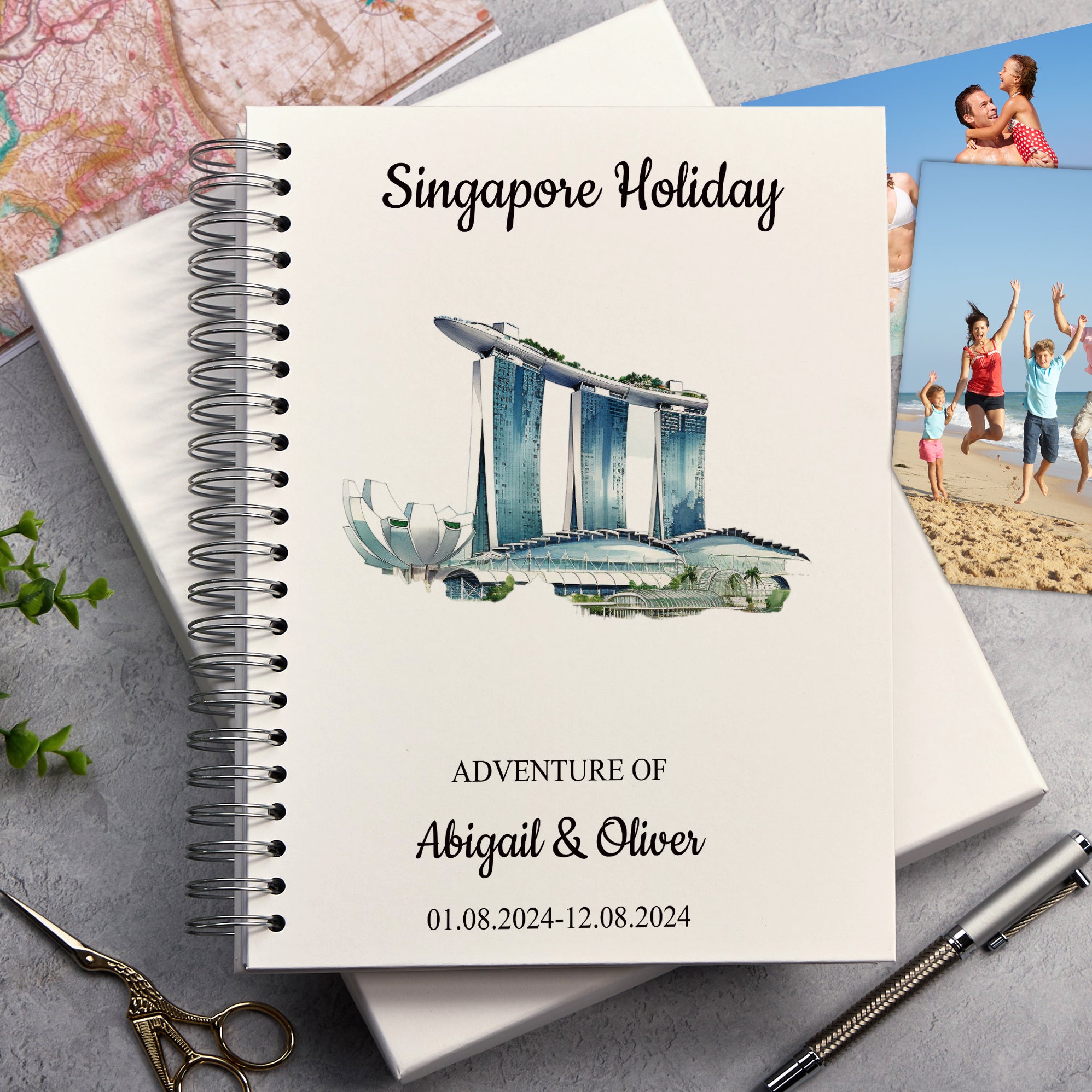 Personalised Singapore Holiday Memory Scrapbook Journal Photo Albums