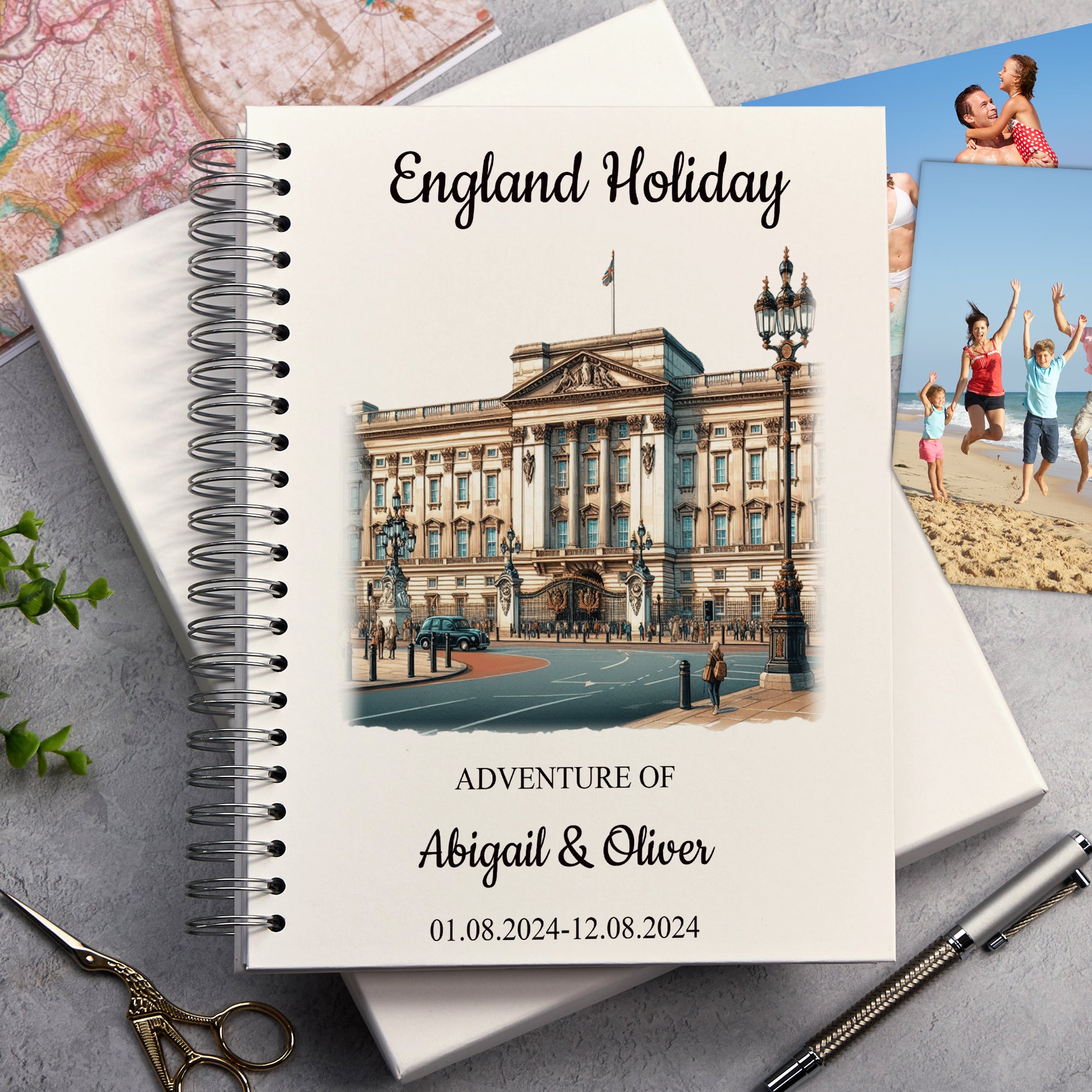 Personalised England, London Holiday Memory Scrapbook Journal Photo Albums