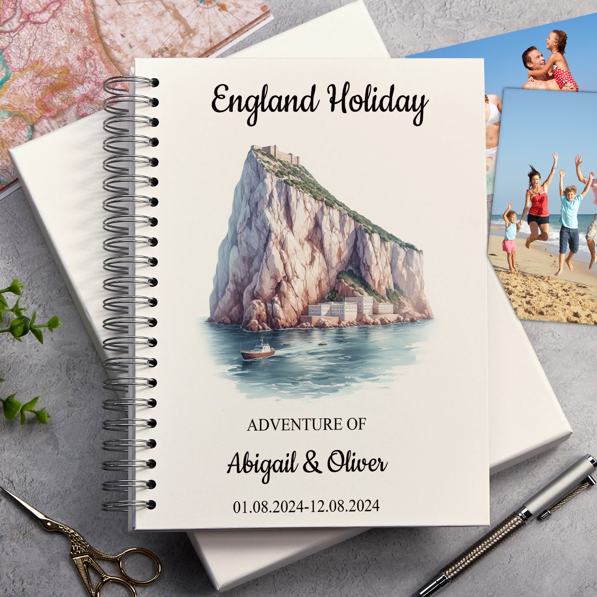 Personalised England, London Holiday Memory Scrapbook Journal Photo Albums