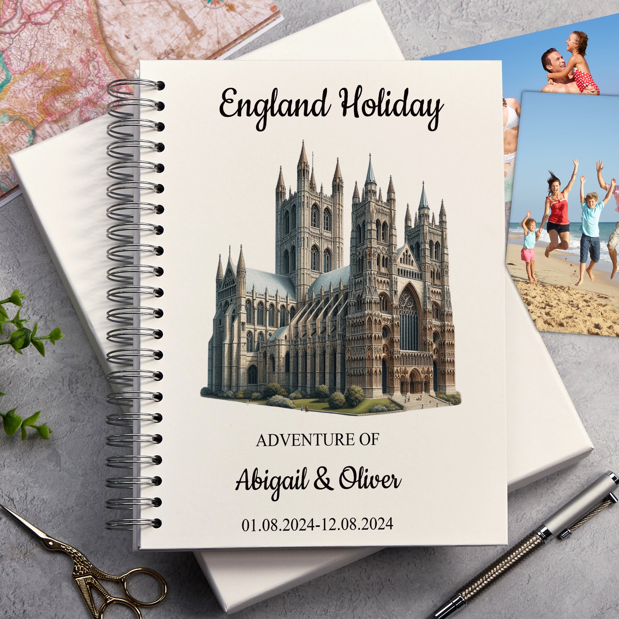 Personalised England, London Holiday Memory Scrapbook Journal Photo Albums