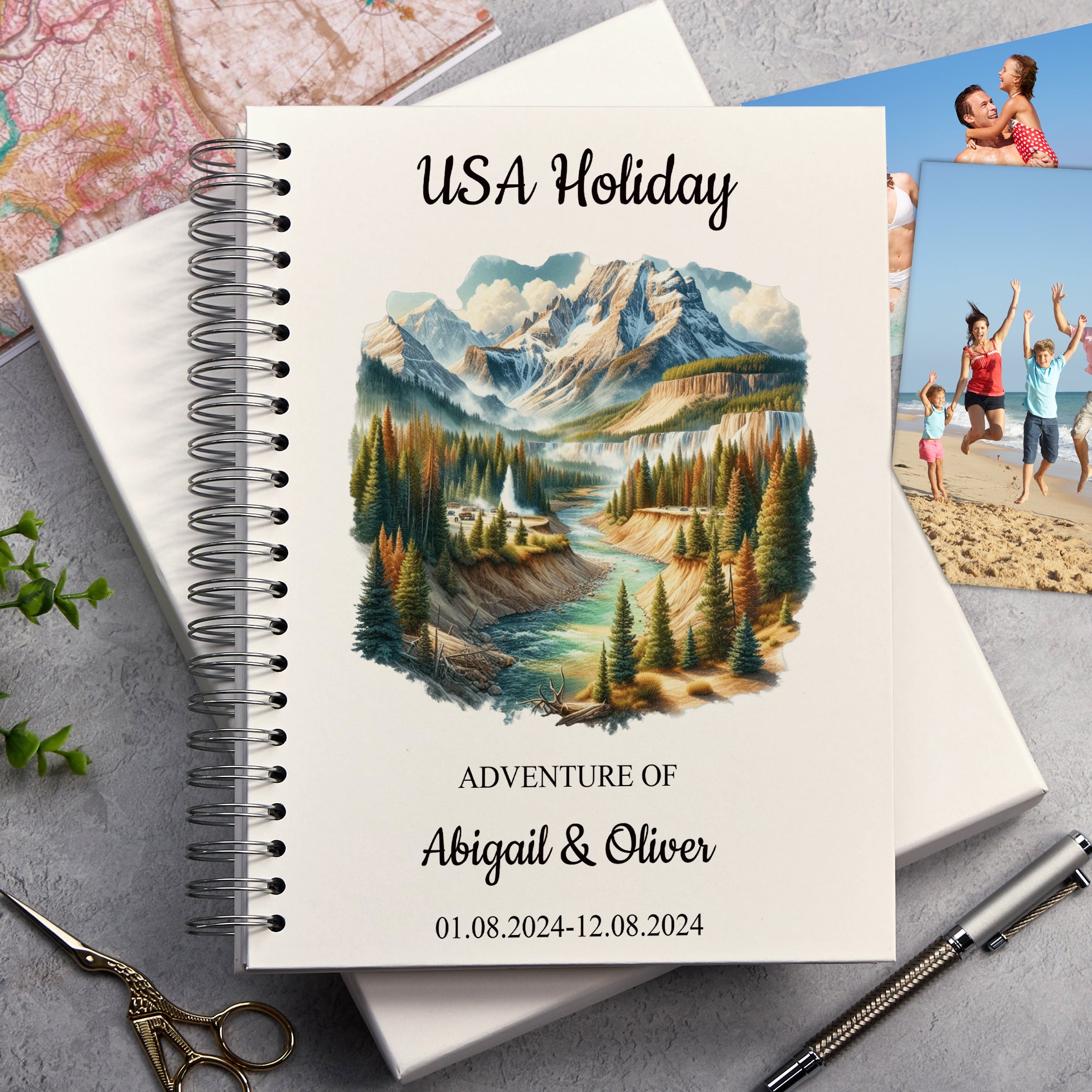 Personalised USA Holiday Memory Scrapbook Journal Photo Albums