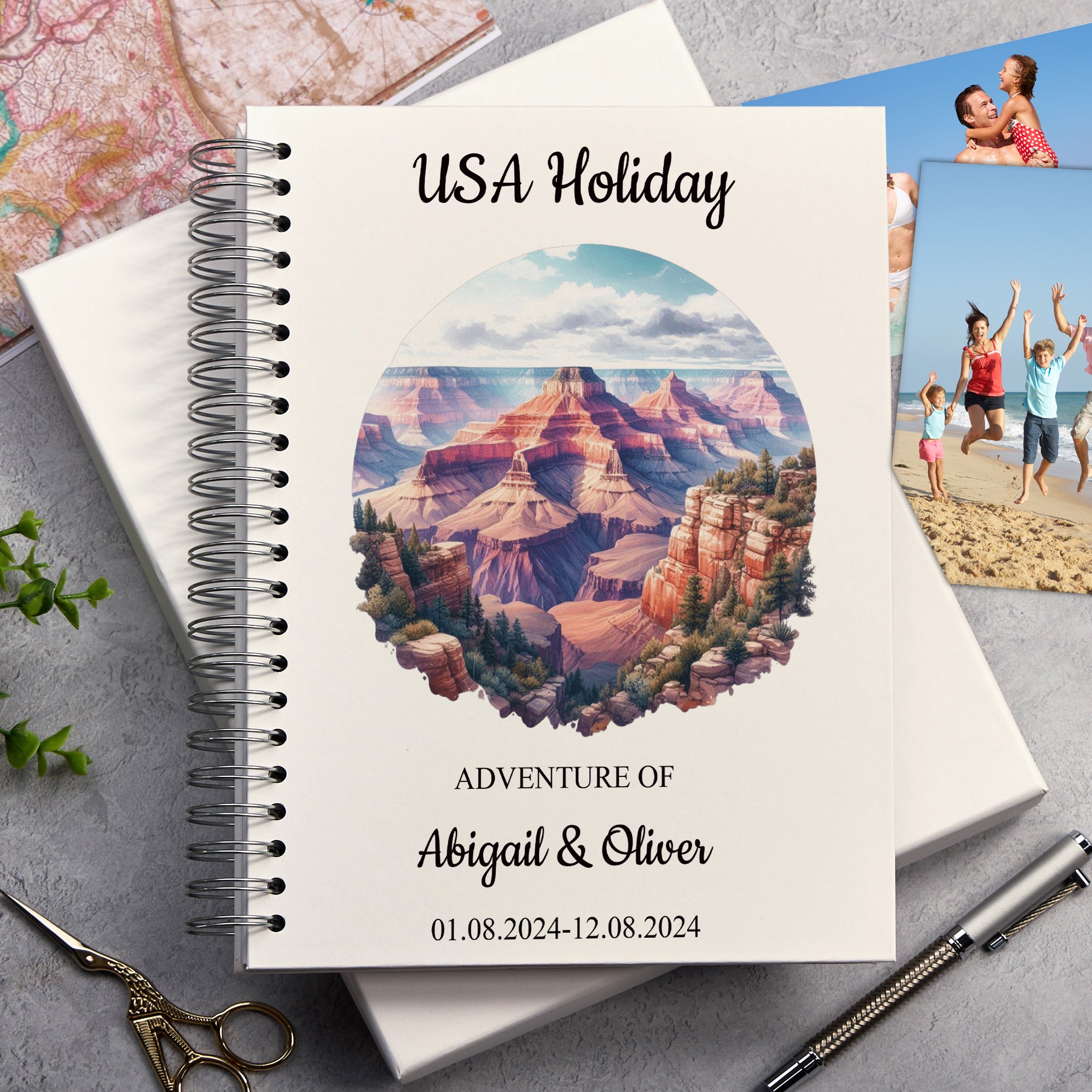 Personalised USA Holiday Memory Scrapbook Journal Photo Albums