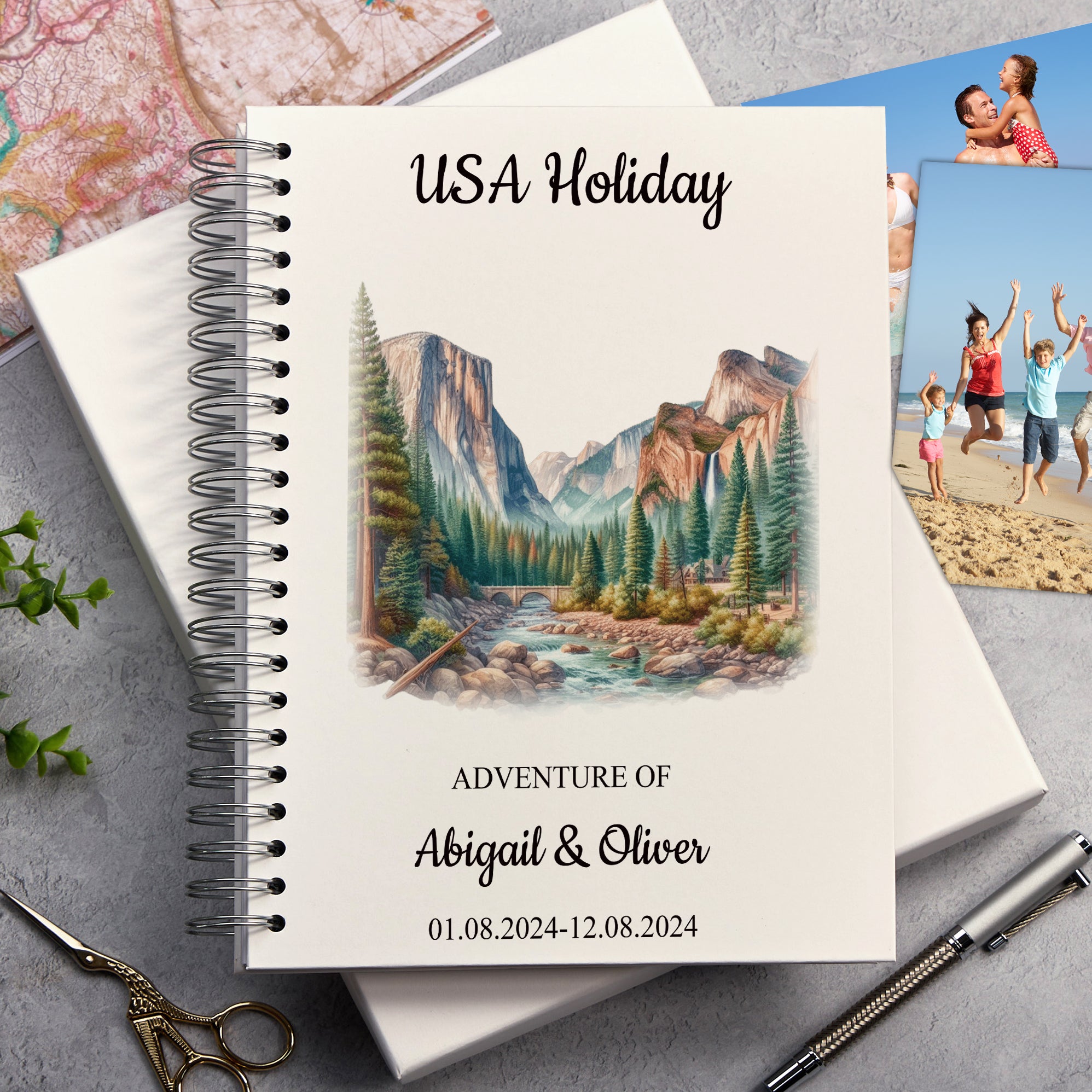 Personalised USA Holiday Memory Scrapbook Journal Photo Albums