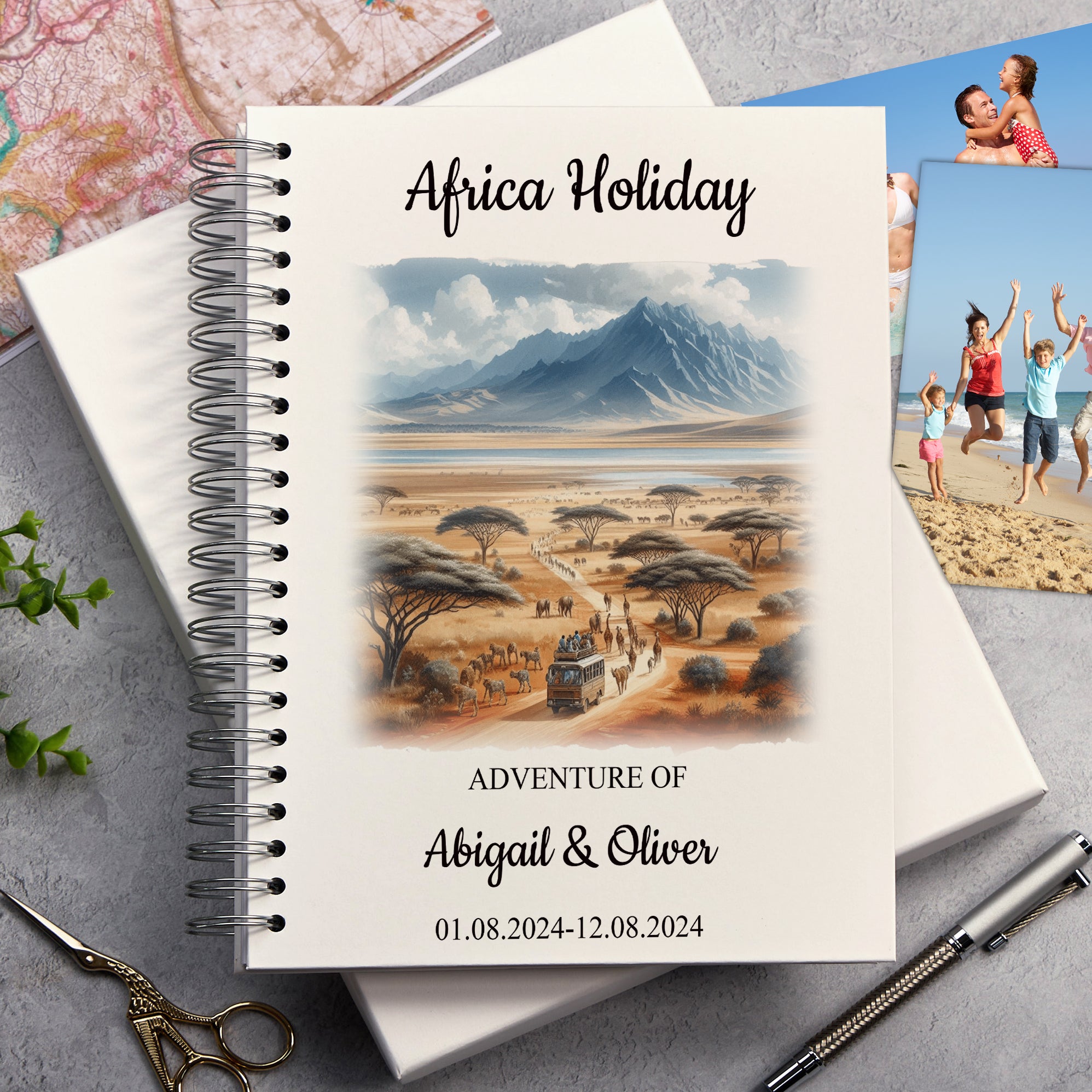 Personalised Africa Holiday Memory Scrapbook Journal Photo Albums