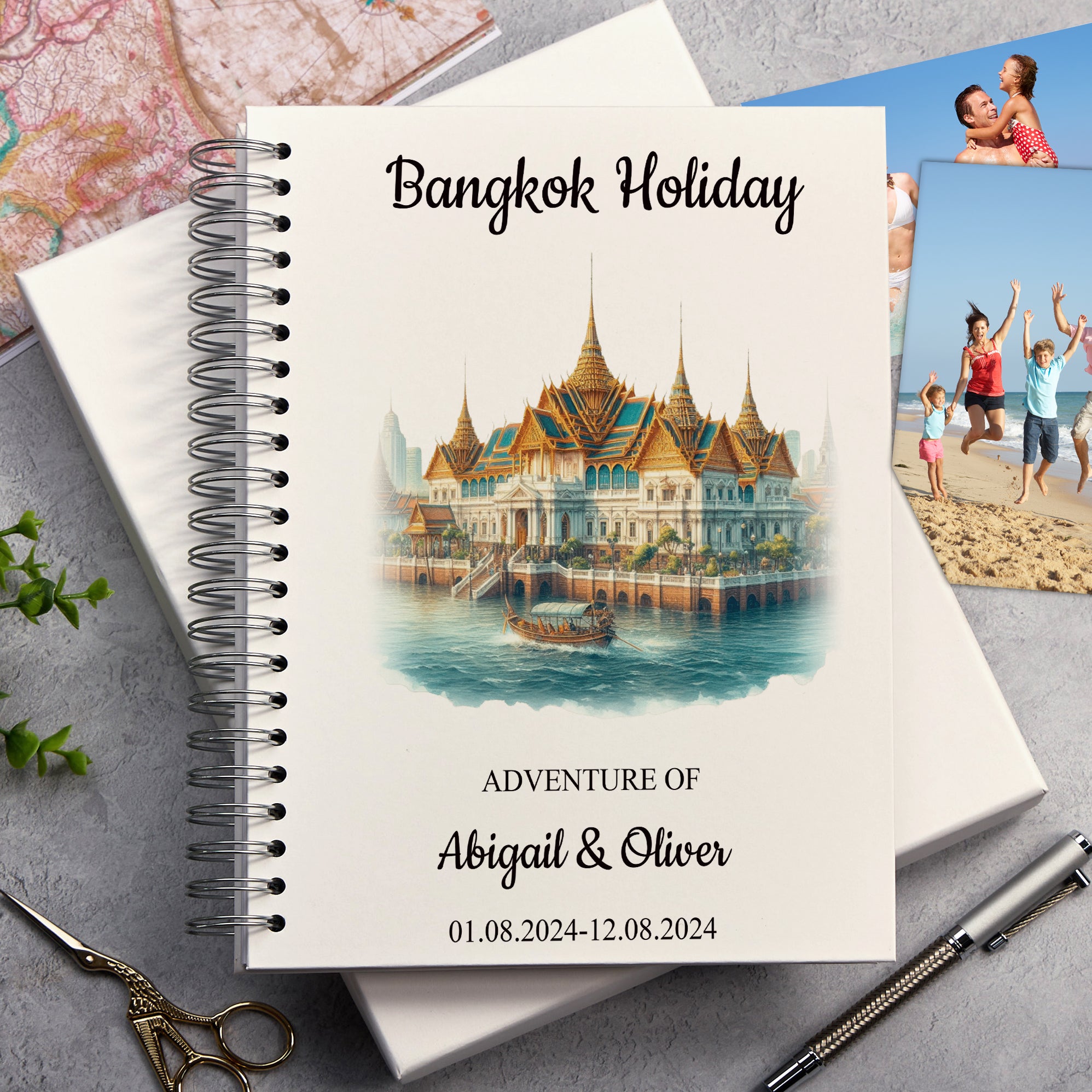 Personalised Bangkok Holiday Memory Scrapbook Journal Photo Albums