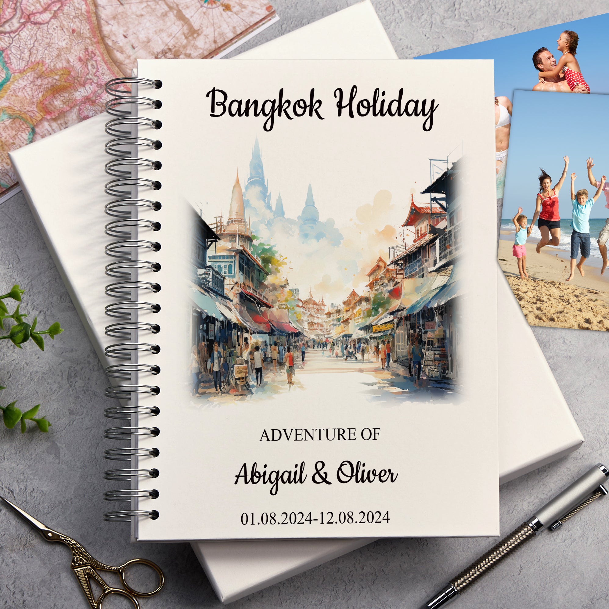 Personalised Bangkok Holiday Memory Scrapbook Journal Photo Albums