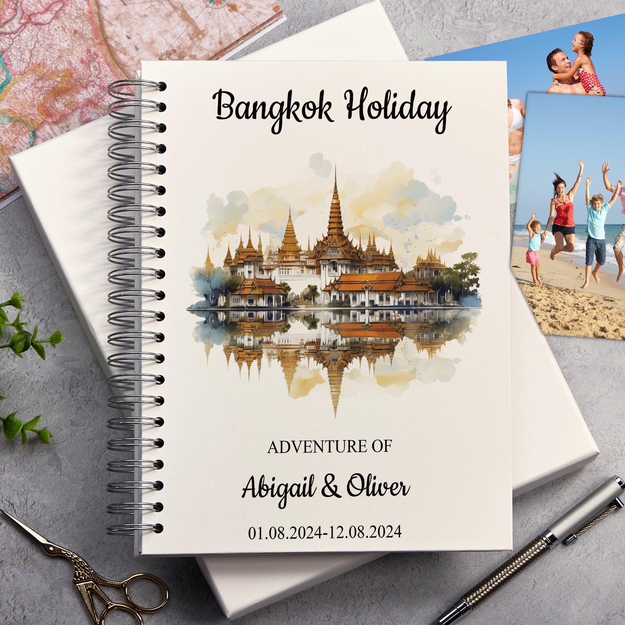 Personalised Bangkok Holiday Memory Scrapbook Journal Photo Albums