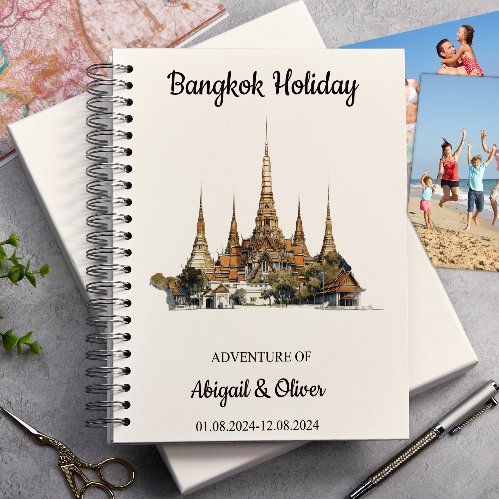 Personalised Bangkok Holiday Memory Scrapbook Journal Photo Albums