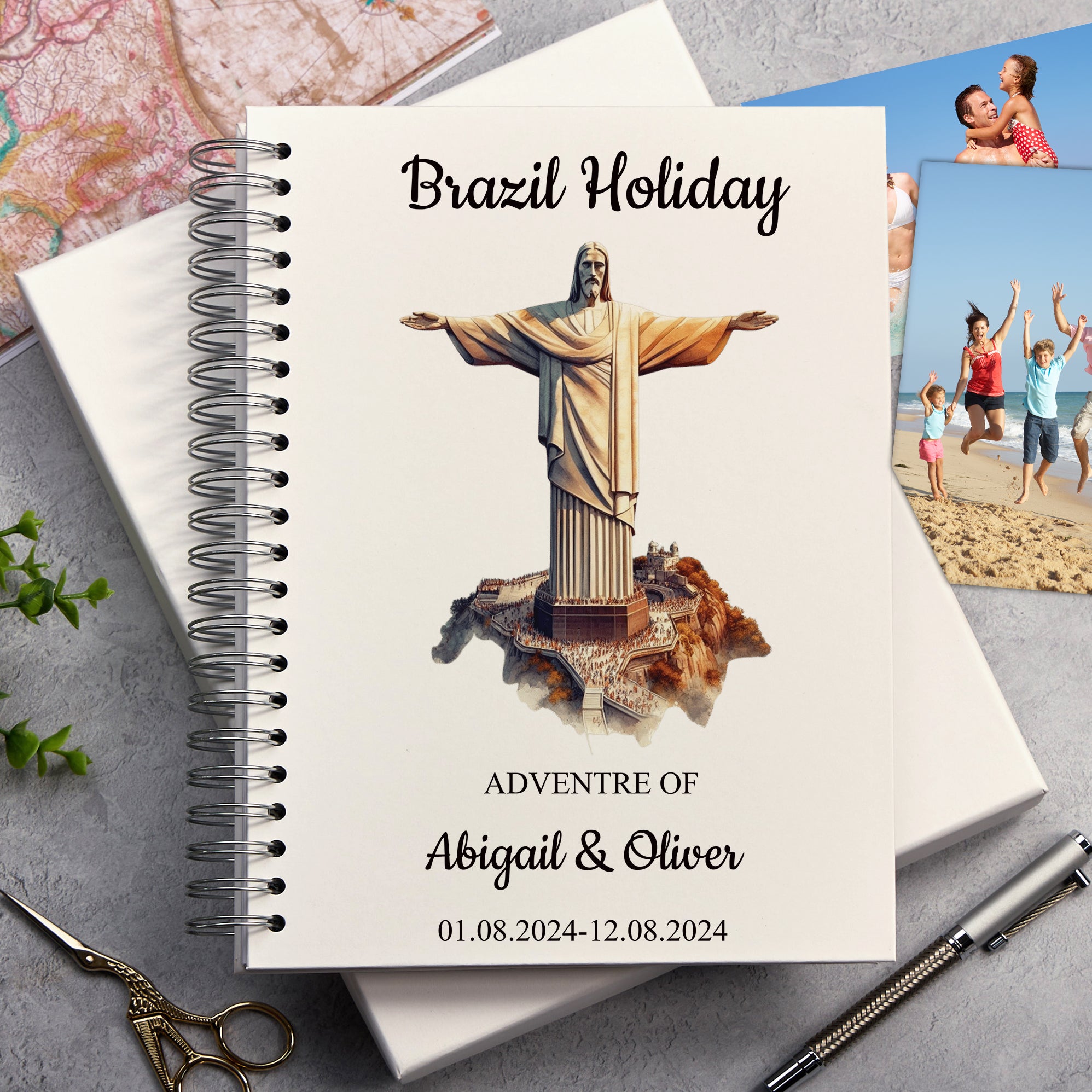 Personalised Brazil Holiday Memory Scrapbook Journal Photo Albums