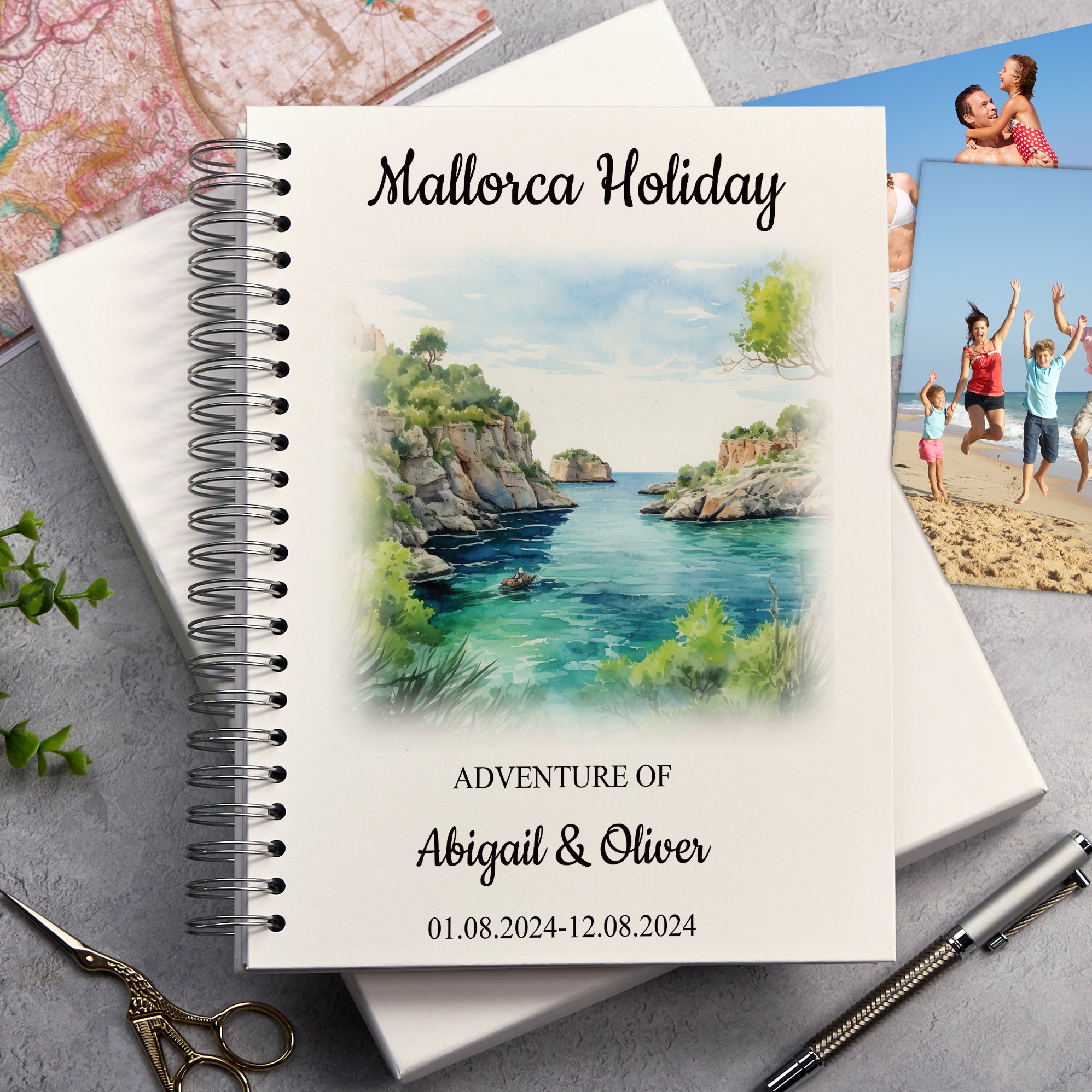 Personalised Majorca/Mallorca Holiday Memory Scrapbook Journal Photo Albums