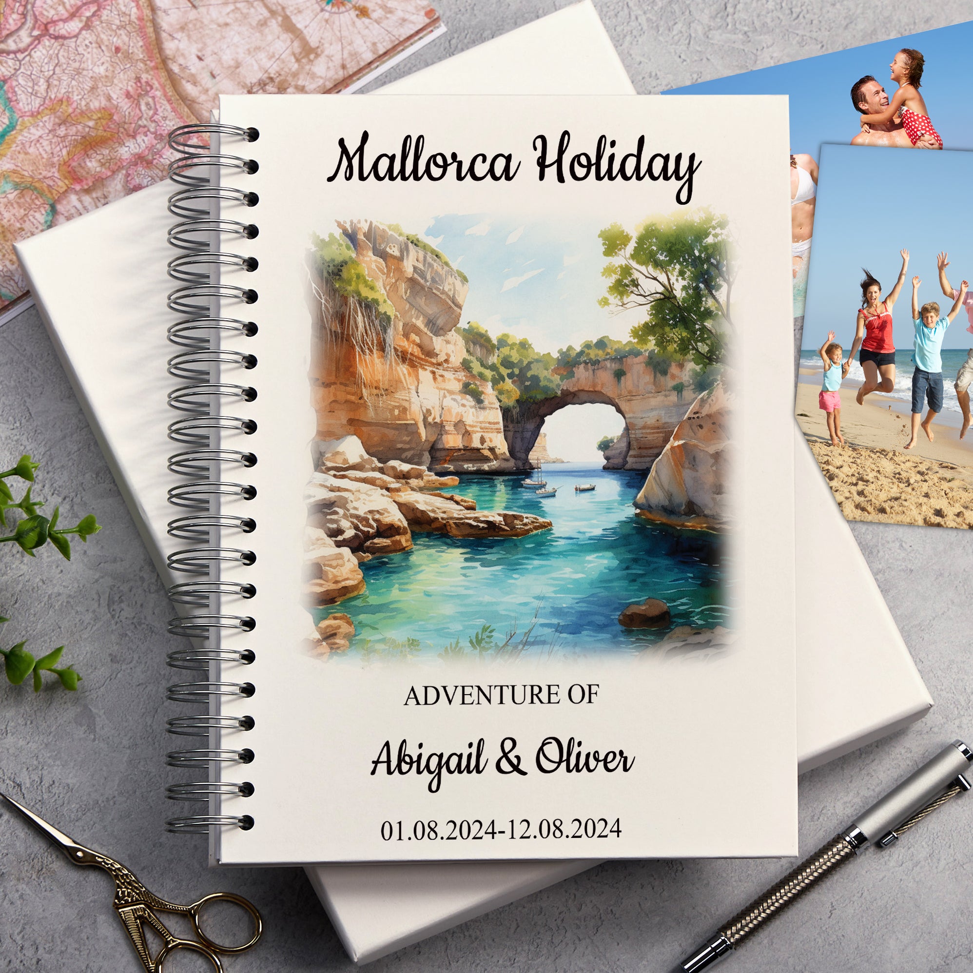 Personalised Majorca/Mallorca Holiday Memory Scrapbook Journal Photo Albums