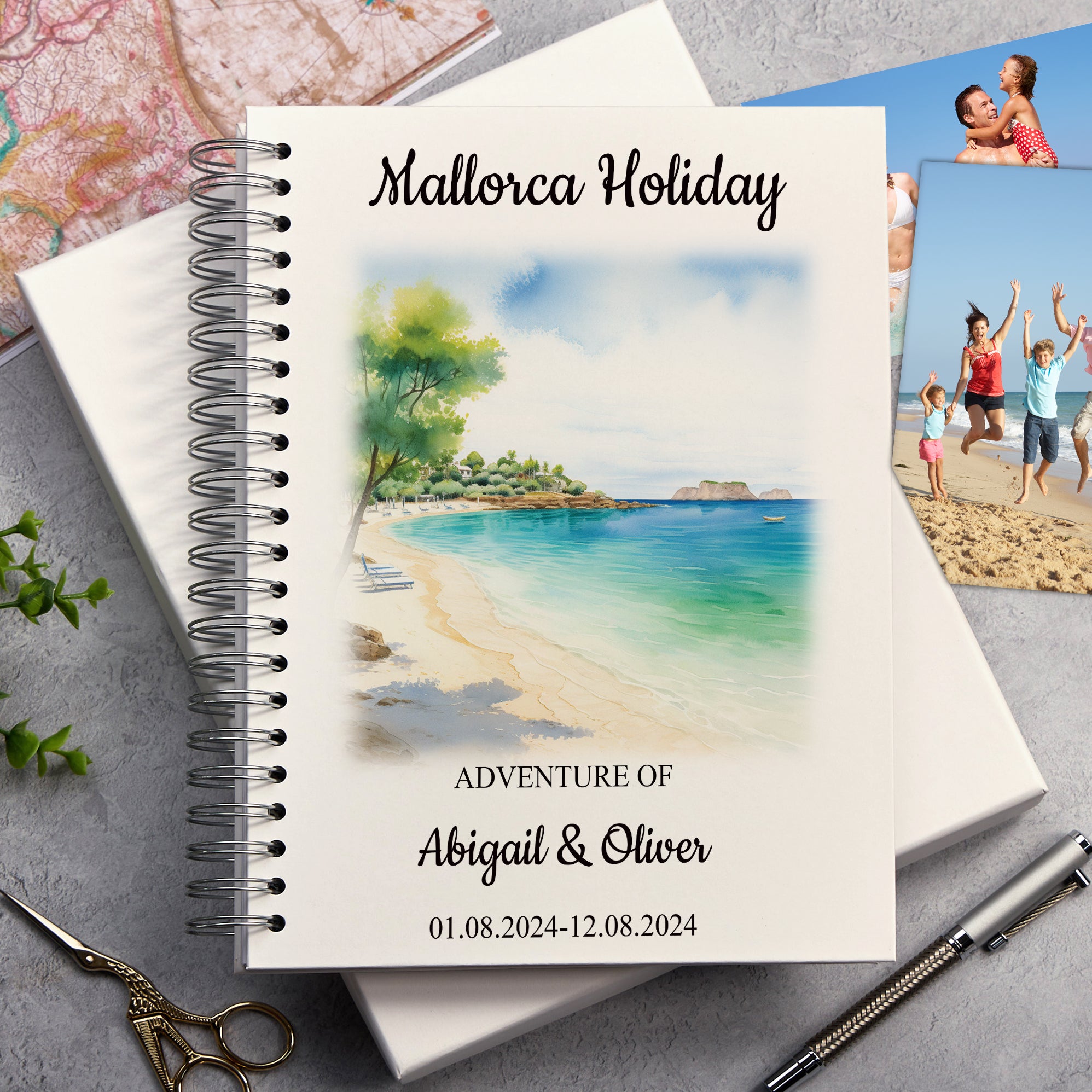 Personalised Majorca/Mallorca Holiday Memory Scrapbook Journal Photo Albums