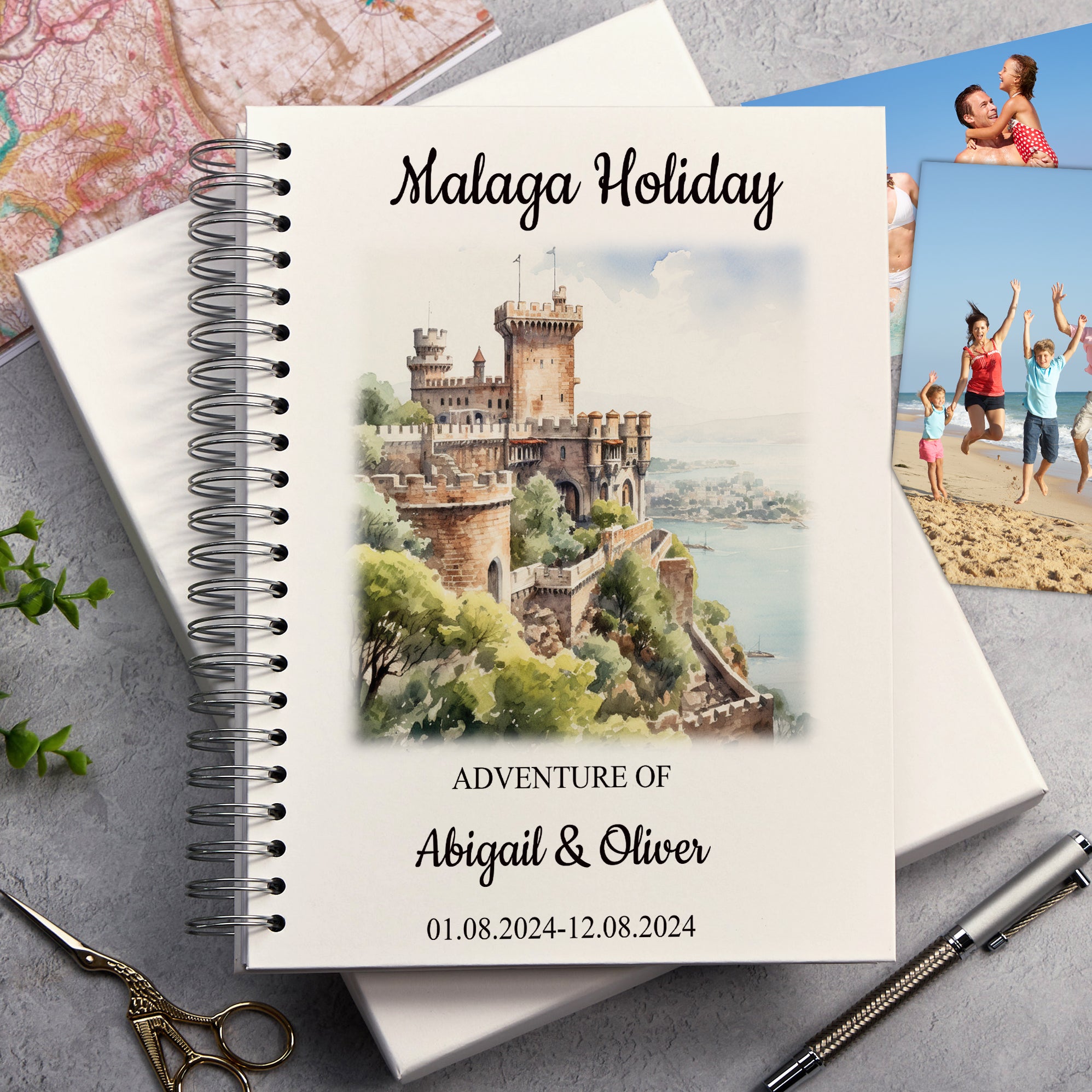 Personalised Malaga Holiday Memory Scrapbook Journal Photo Albums