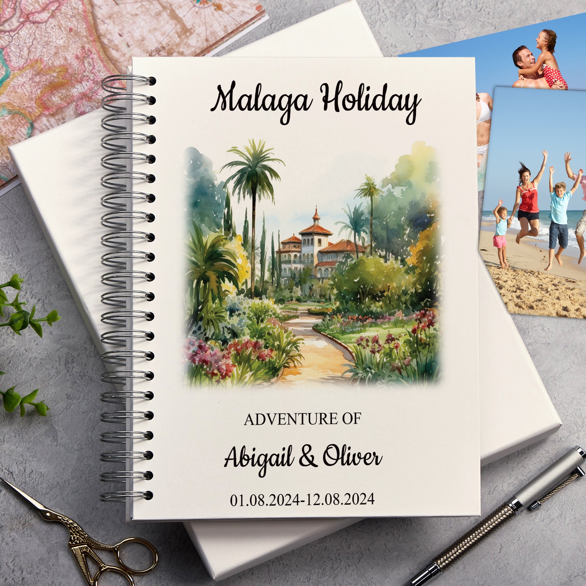 Personalised Malaga Holiday Memory Scrapbook Journal Photo Albums