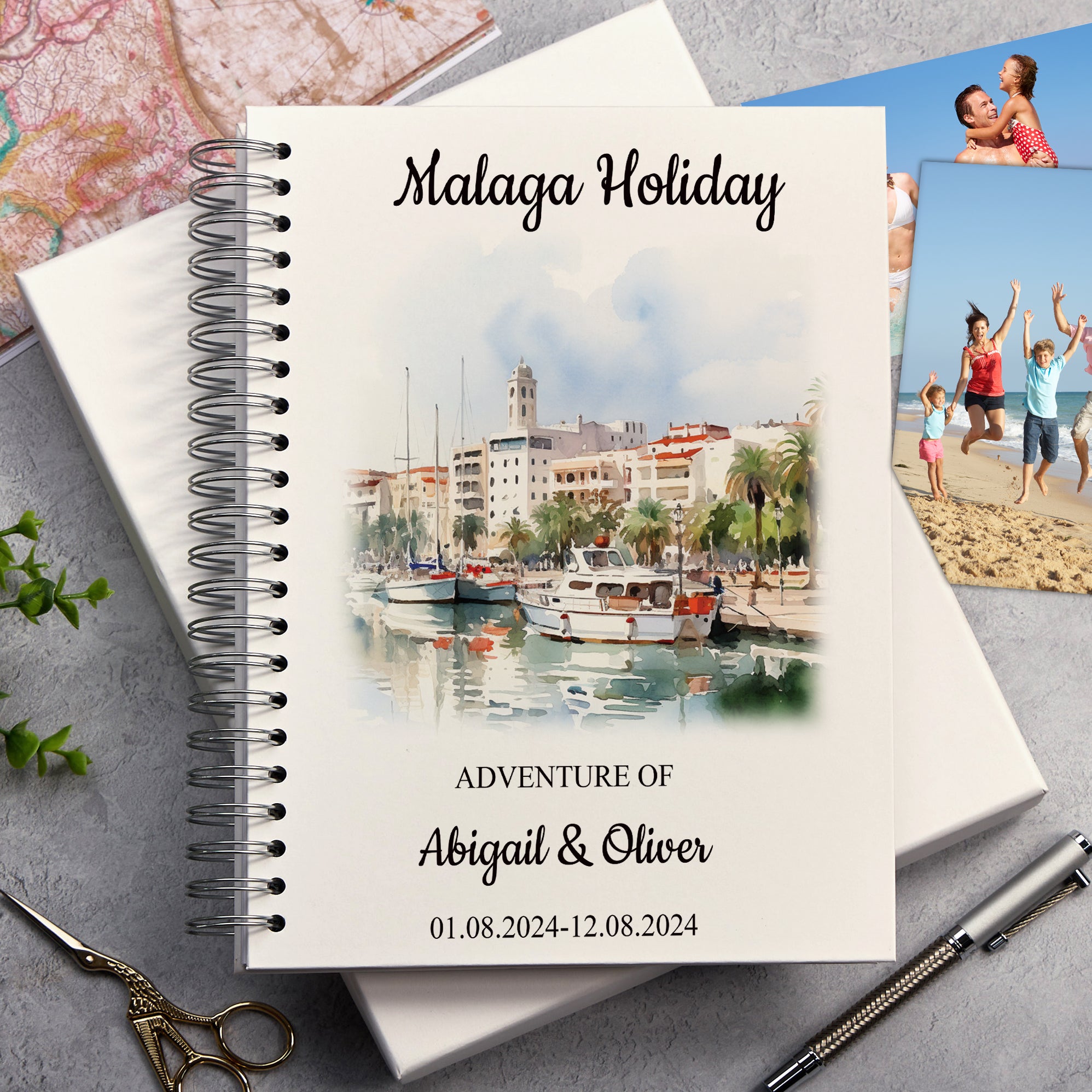 Personalised Malaga Holiday Memory Scrapbook Journal Photo Albums